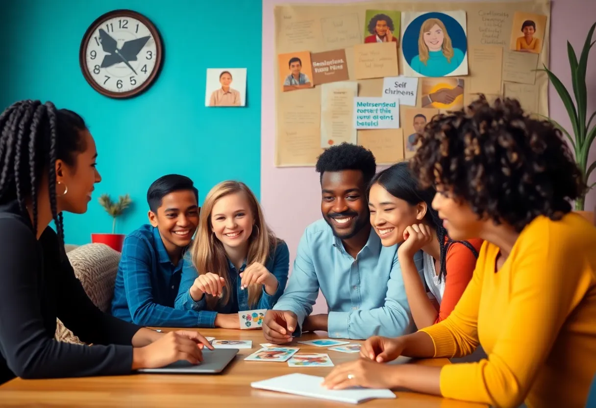 Individuals participating in the Level Up challenge online game for personal development.