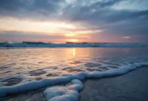 Sunset over Long Beach, California, representing community support.