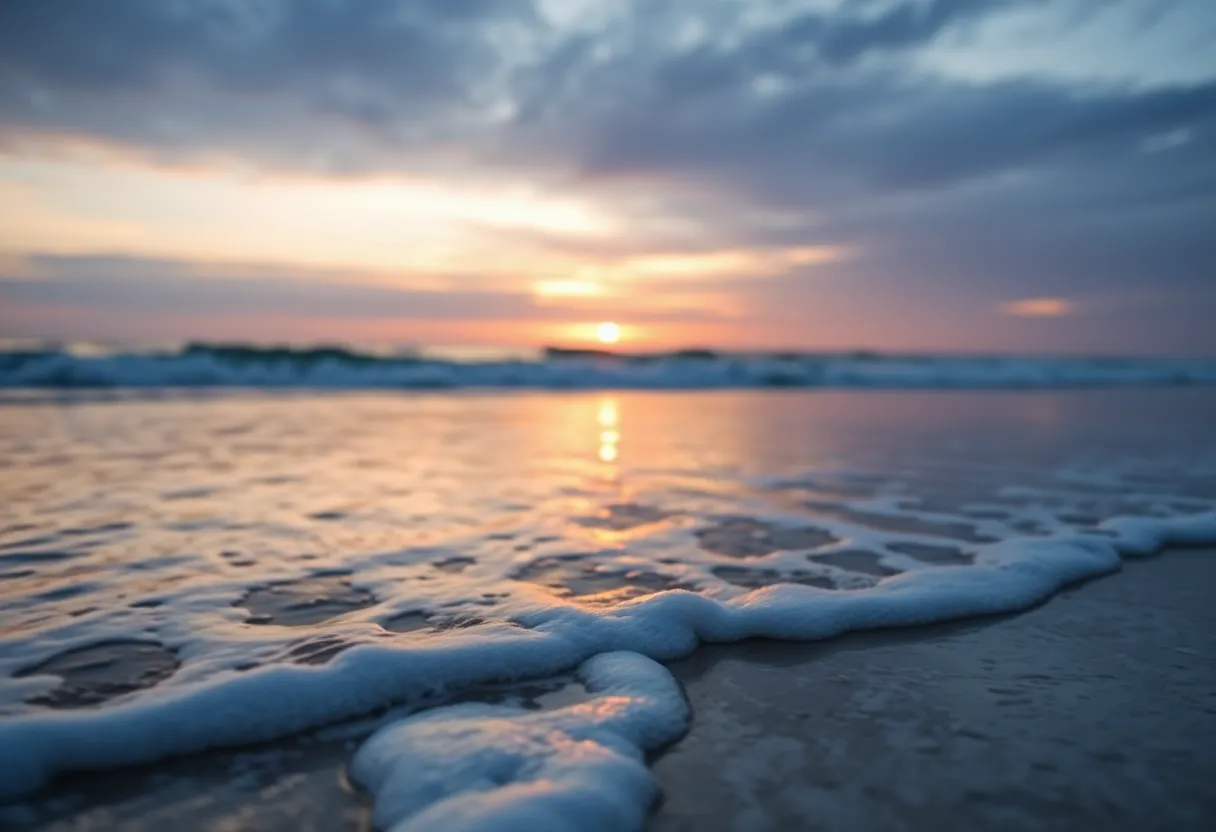 Sunset over Long Beach, California, representing community support.