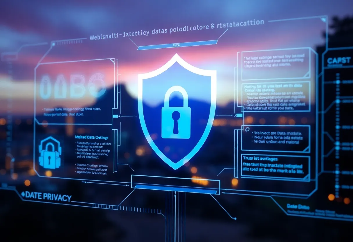 Digital interface for data privacy with California landscape