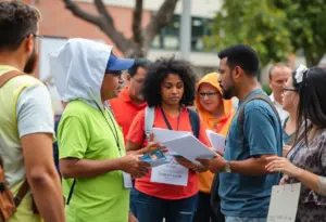 Volunteers conducting the Los Angeles Homeless Count