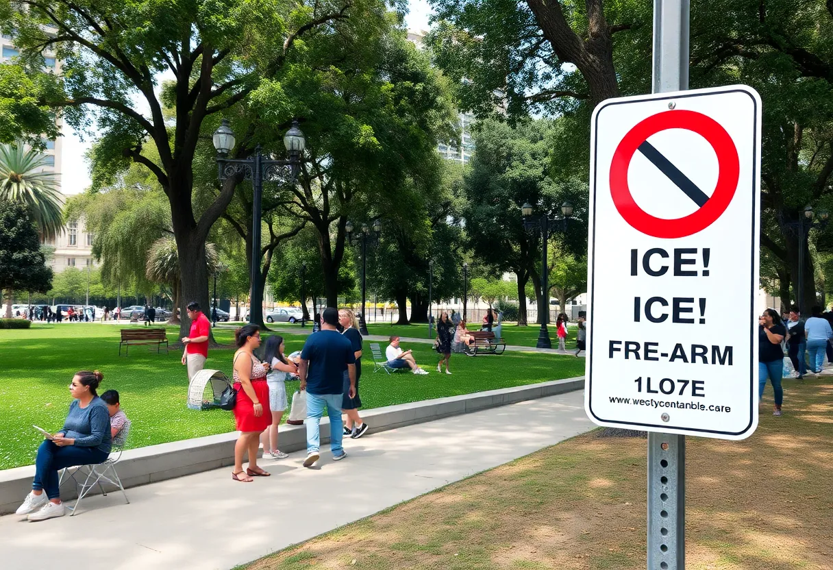 A public park in Los Angeles designated as an ICE-free zone