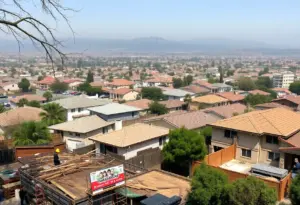 Image depicting rebuilding efforts in a Los Angeles neighborhood affected by wildfires.