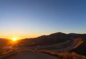 The scenic and winding stretch of Mulholland Highway known as 'The Snake'.