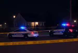 Police activity during the arrest of a social media influencer in Helena, Montana.