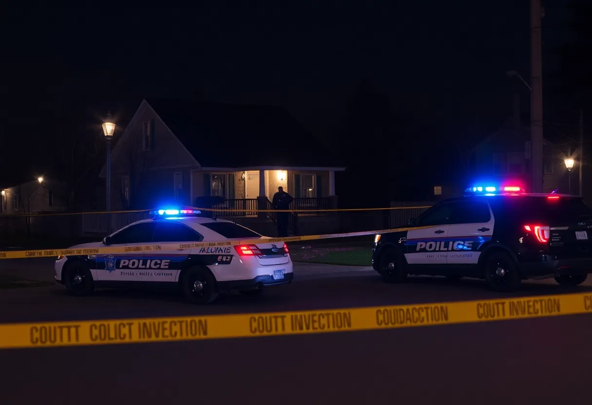 Police activity during the arrest of a social media influencer in Helena, Montana.