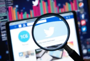 Illustration of scrutiny on social media practices in the digital age