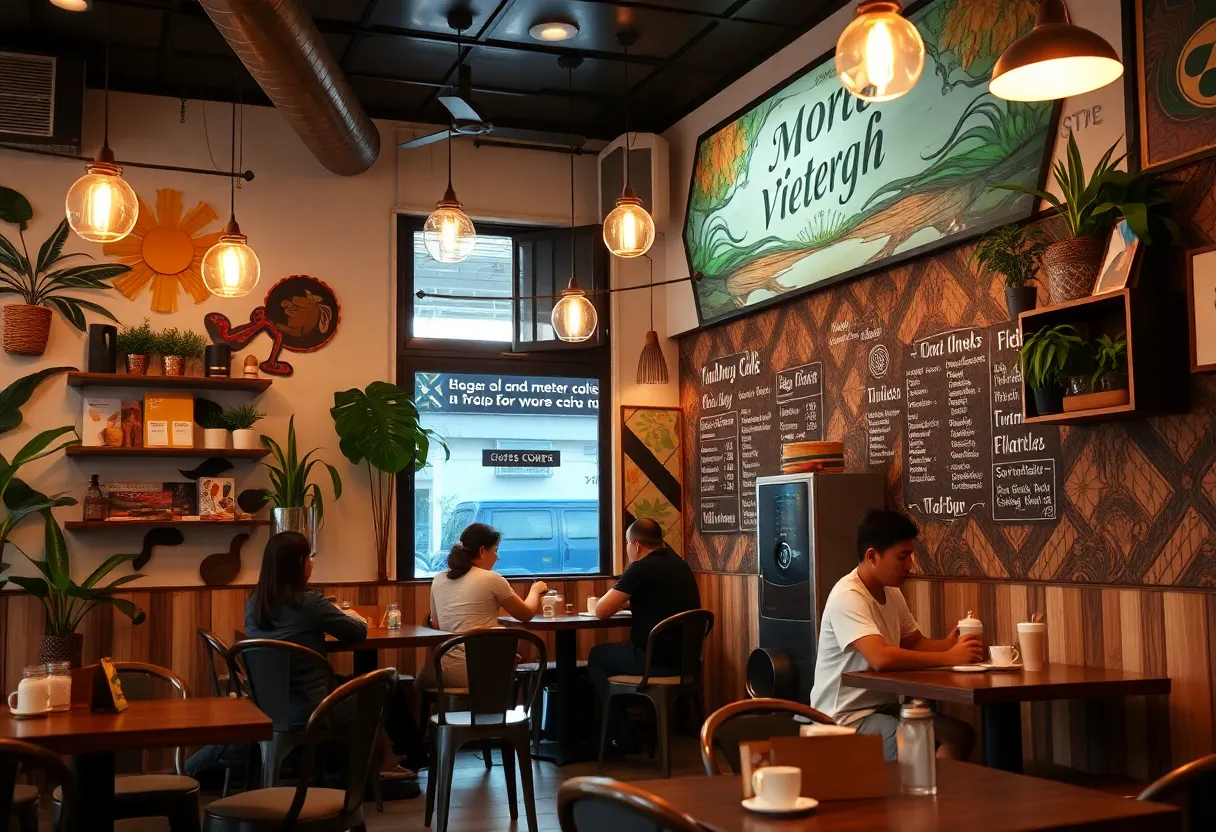 Interior of Reinne's Place café in Long Beach, CA