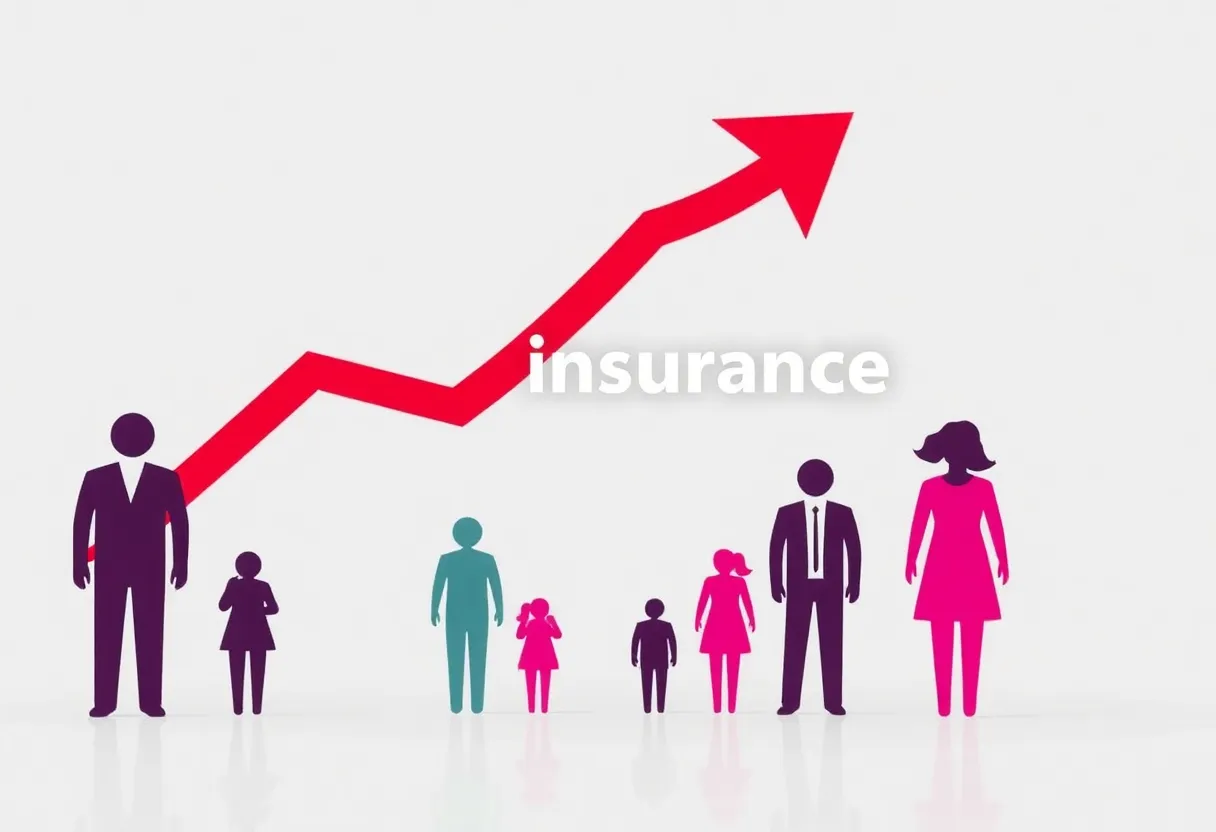 Illustration depicting the rise in health insurance premiums in California