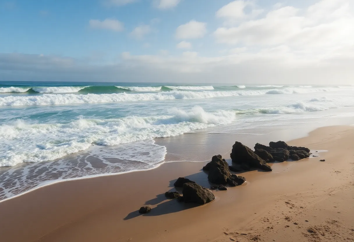 Rough waves at Southern California beaches during Beach Hazards Statement