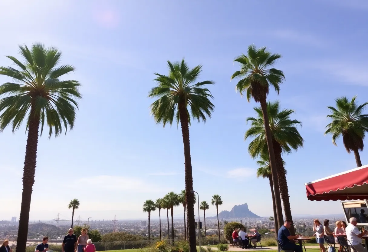 Clear blue skies and warm temperatures in Los Angeles winter
