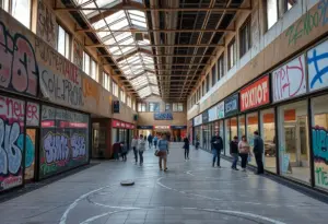 Graffiti on the walls of Westminster Mall