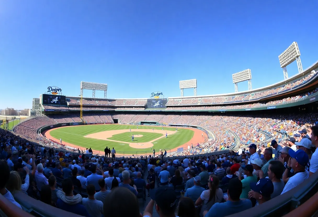 Fans enjoying a tour at Dodger Stadium