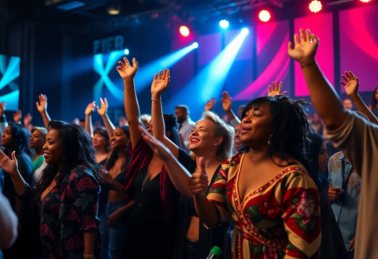Artists celebrating at the Grammy Awards showcasing music and activism.