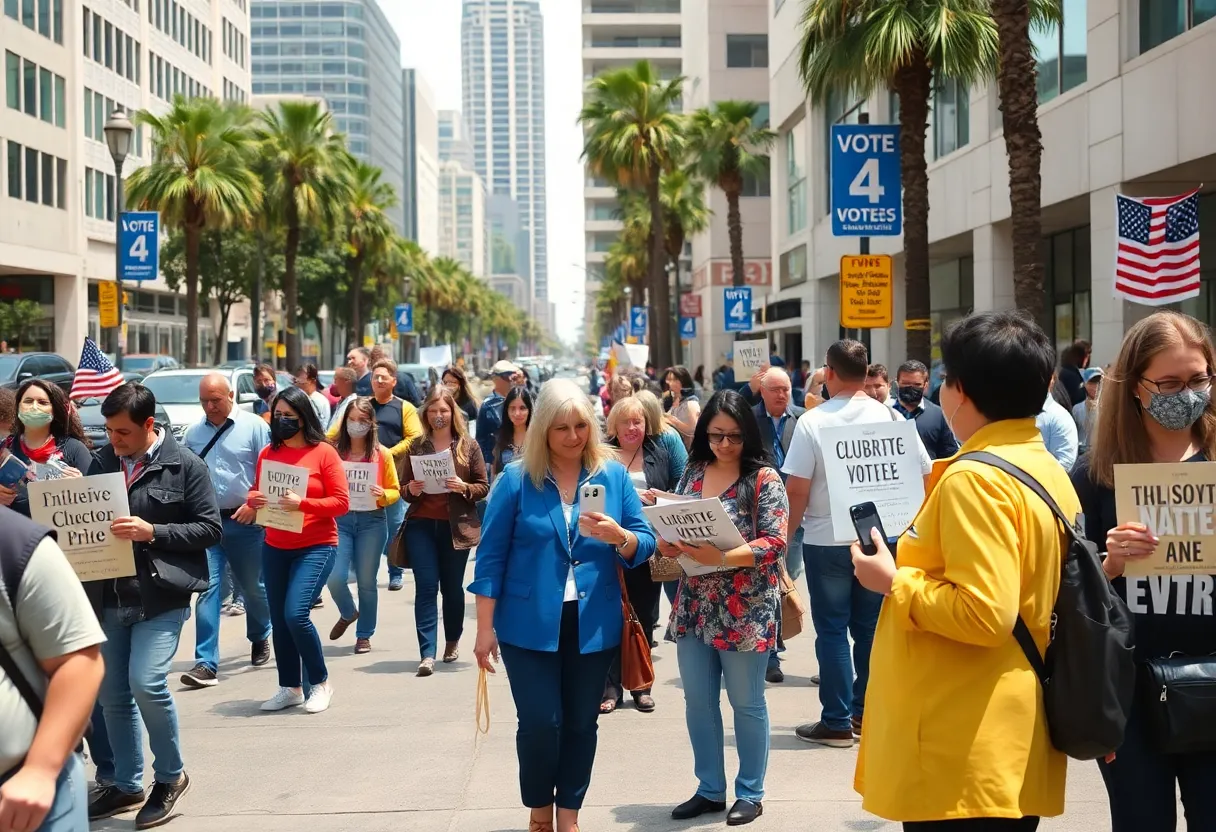 Crowd engaged in Los Angeles municipal elections