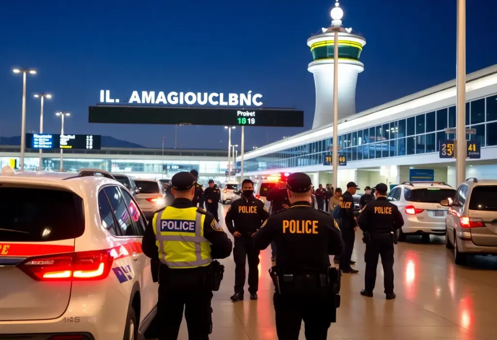 Los Angeles Airport with police activity