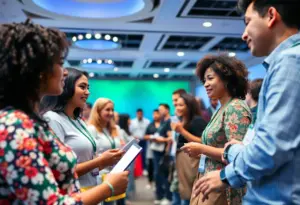 Participants engaging in health and wellness activities at an event in Los Angeles.